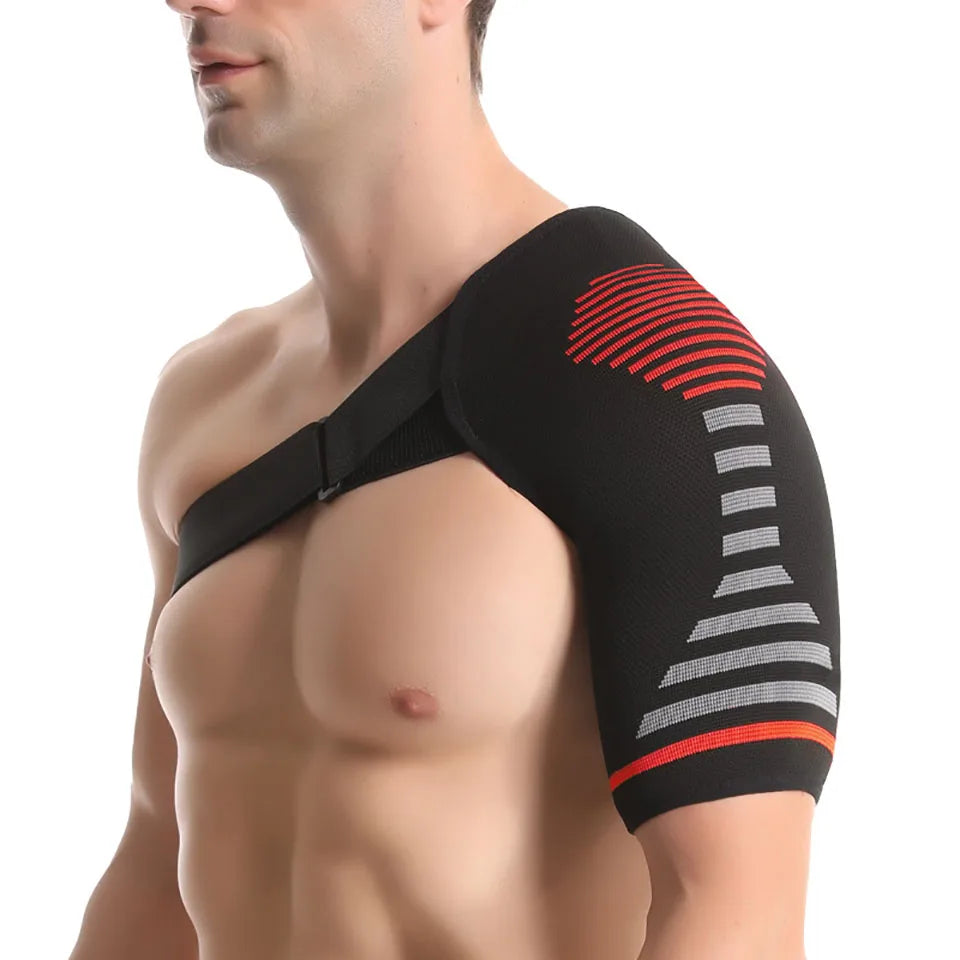 GOBYGO 1Pcs Adjustable Elastic Shoulder Strap Sports Strap Shoulder Pads Fitness Sprain Strain Fixed Compression Joint Brace