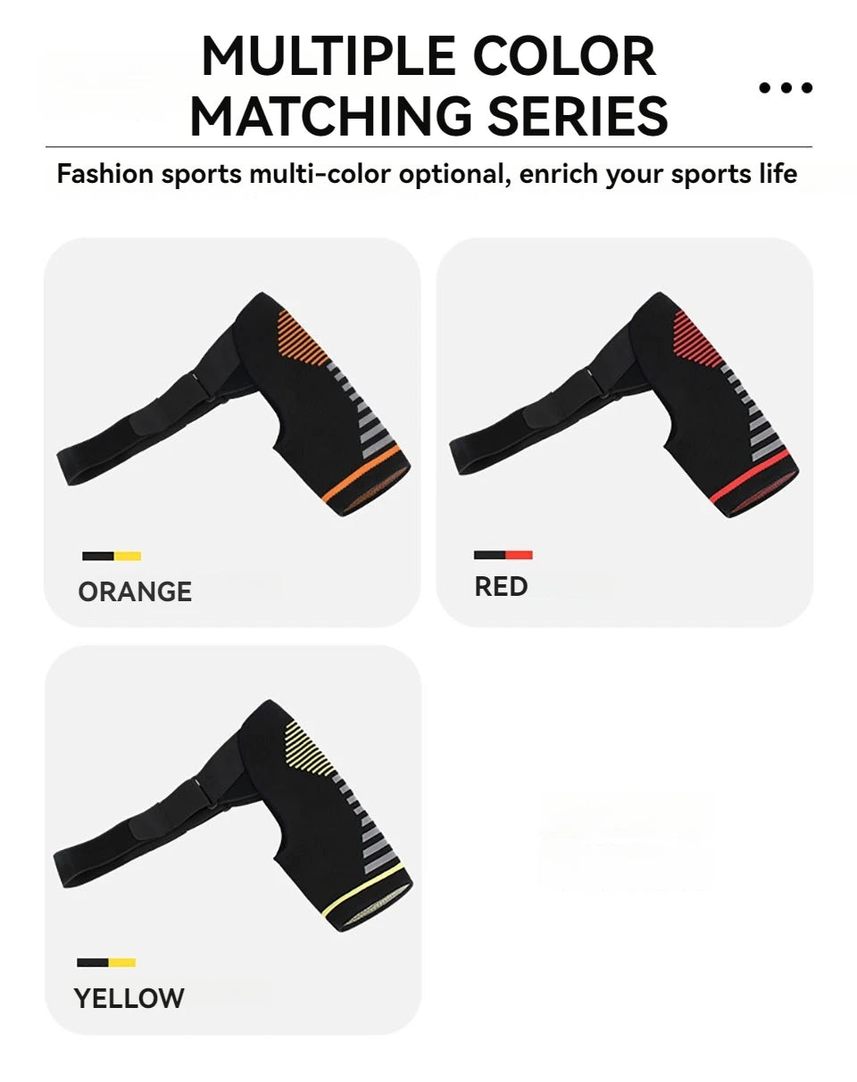 GOBYGO 1Pcs Adjustable Elastic Shoulder Strap Sports Strap Shoulder Pads Fitness Sprain Strain Fixed Compression Joint Brace