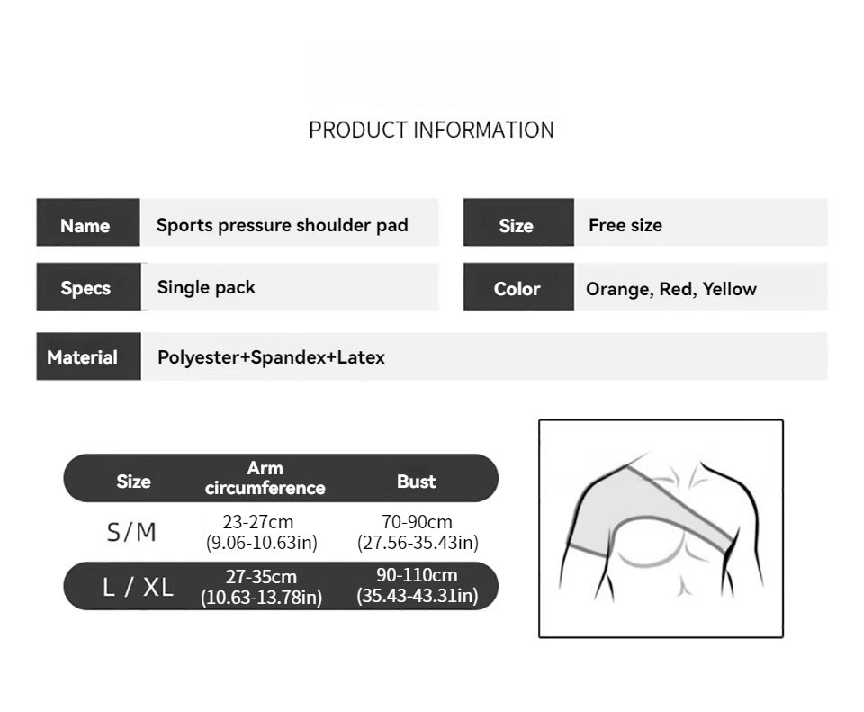 GOBYGO 1Pcs Adjustable Elastic Shoulder Strap Sports Strap Shoulder Pads Fitness Sprain Strain Fixed Compression Joint Brace