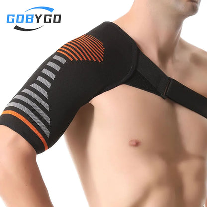 GOBYGO 1Pcs Adjustable Elastic Shoulder Strap Sports Strap Shoulder Pads Fitness Sprain Strain Fixed Compression Joint Brace