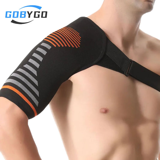 GOBYGO 1Pcs Adjustable Elastic Shoulder Strap Sports Strap Shoulder Pads Fitness Sprain Strain Fixed Compression Joint Brace