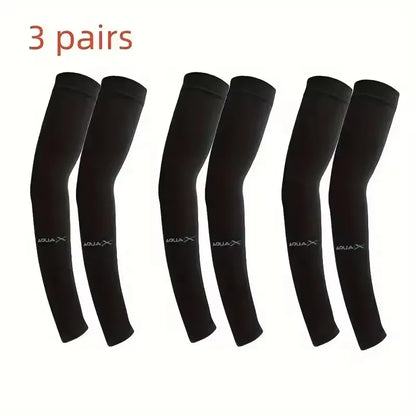 3 Pairs Breathable Sun Protection Sleeves UV Protective Gear for Sports Driving Outdoor Adventures Compression Arm Covers