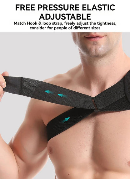GOBYGO 1Pcs Adjustable Elastic Shoulder Strap Sports Strap Shoulder Pads Fitness Sprain Strain Fixed Compression Joint Brace