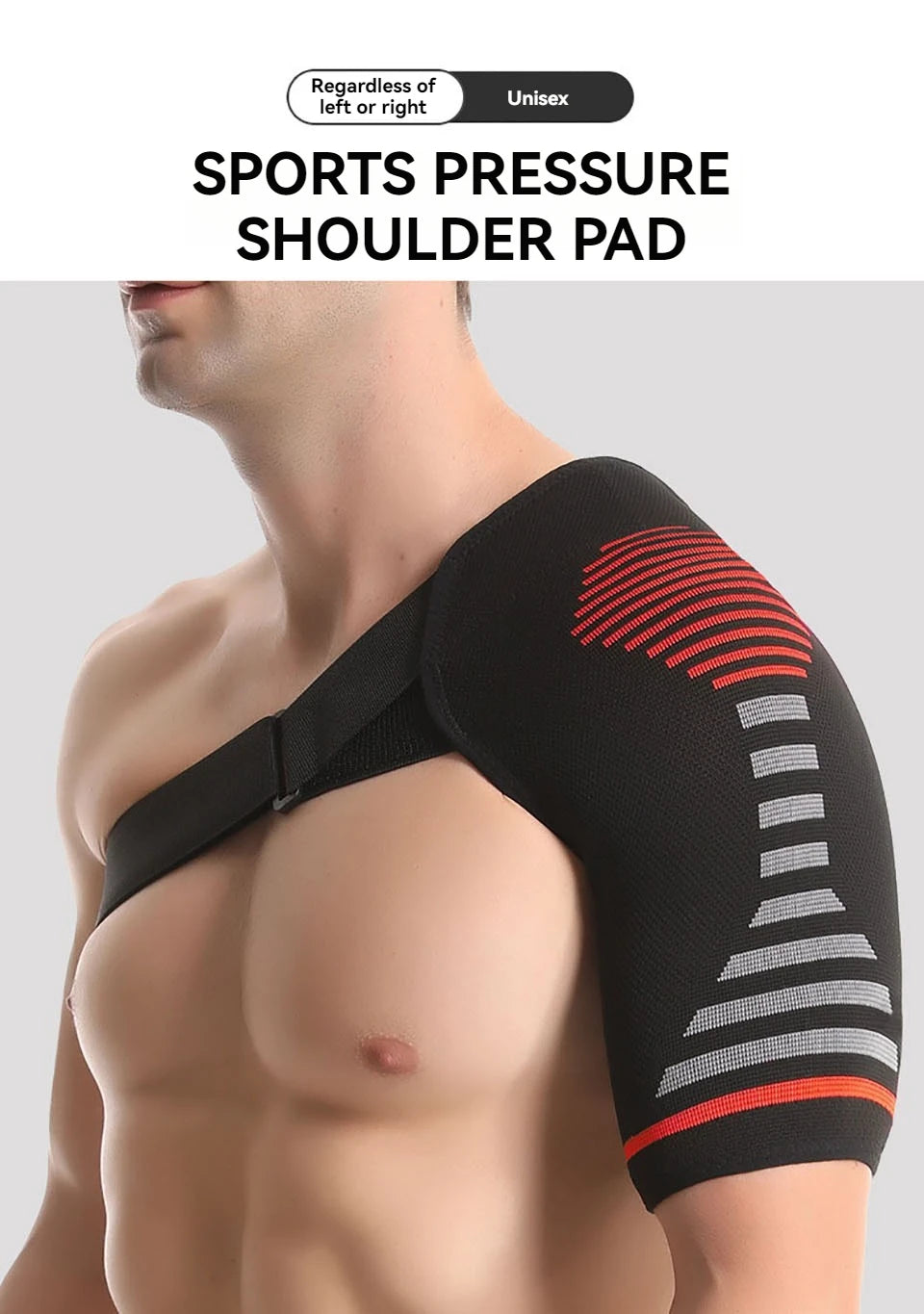 GOBYGO 1Pcs Adjustable Elastic Shoulder Strap Sports Strap Shoulder Pads Fitness Sprain Strain Fixed Compression Joint Brace