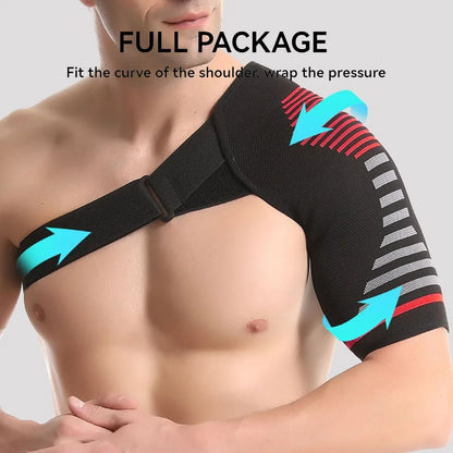 GOBYGO 1Pcs Adjustable Elastic Shoulder Strap Sports Strap Shoulder Pads Fitness Sprain Strain Fixed Compression Joint Brace