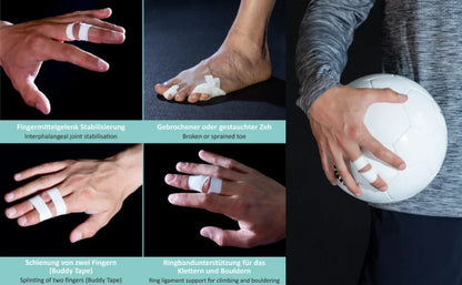 1/2/3 Rolls Finger Tape Skin-Friendly Fingers Athletic Sports Tape for Baseball Lacrosse Gymnastics Injury Wrap Protection