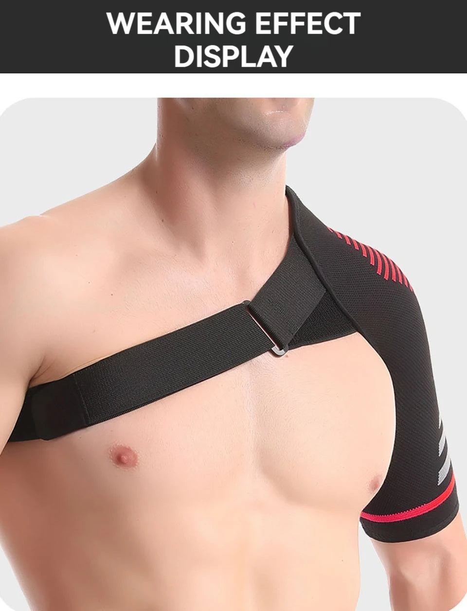 GOBYGO 1Pcs Adjustable Elastic Shoulder Strap Sports Strap Shoulder Pads Fitness Sprain Strain Fixed Compression Joint Brace